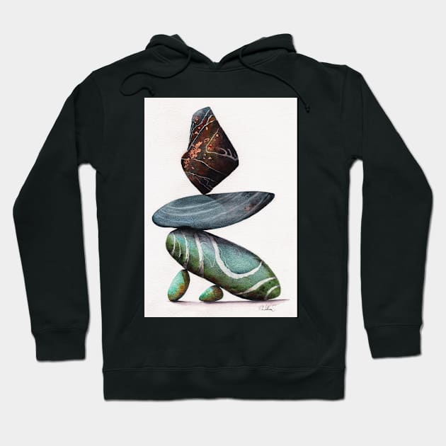 Rock Steady balancing stones Hoodie by Mightyfineart